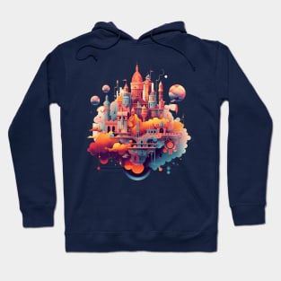 Pastel Dreams: Floating Utopia in Chromatic Harmony Hoodie